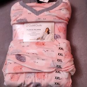 NWT Cuddl Duds pink sheep pajama set size XXL